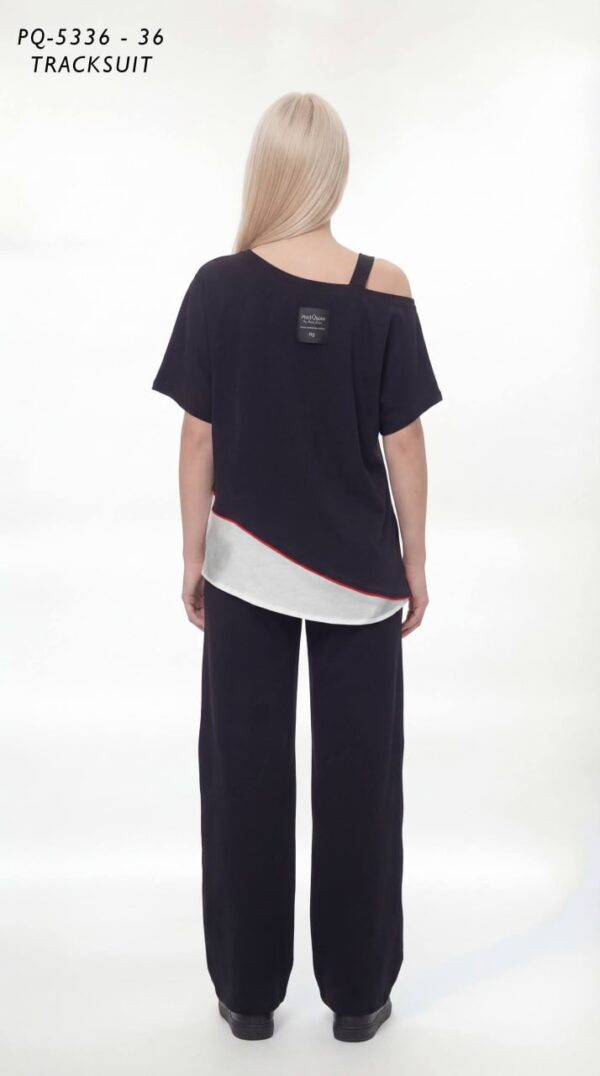 Asymmetrical Graphic Print Tracksuit Set