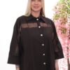 Wholesale Rhinestone Embellished Sheer Panel Tunic Shirt