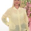 Wholesale Multicolor Polka Dot Sheer Bomber Jacket