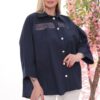 Wholesale Rhinestone Embellished Sheer Panel Tunic Shirt