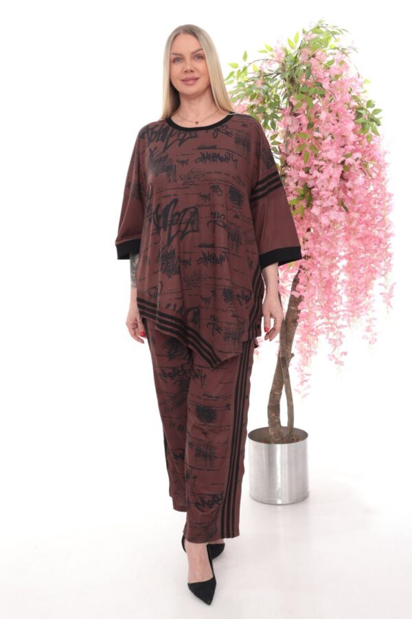 Graffiti Print Sporty Two-Piece Set