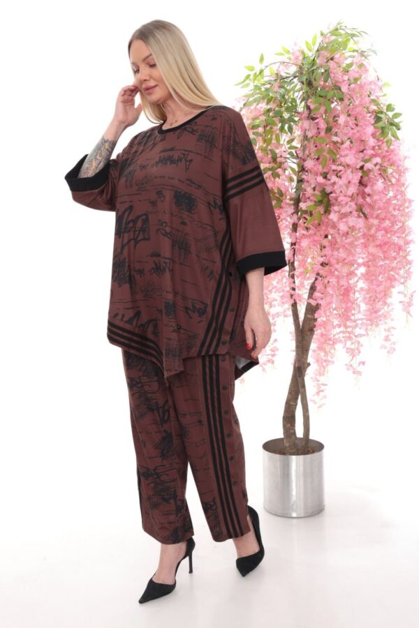 Graffiti Print Sporty Two-Piece Set