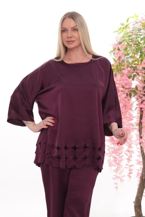 Embellished Scallop Hem Two-Piece Set