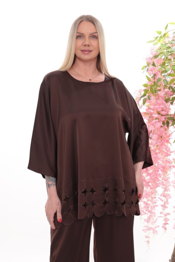 Embellished Scallop Hem Two-Piece Set