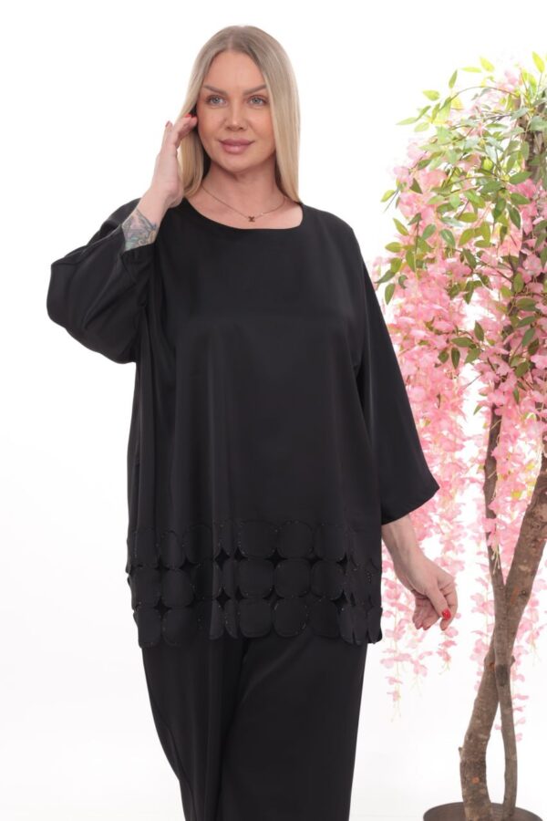 Embellished Scallop Hem Two-Piece Set