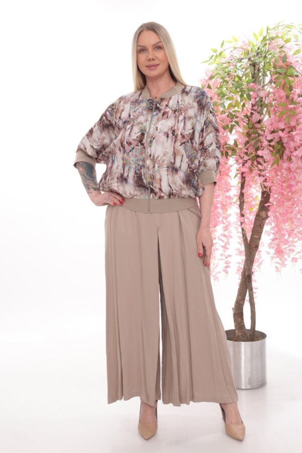 Abstract Print Bomber Jacket & Palazzo Pant Set