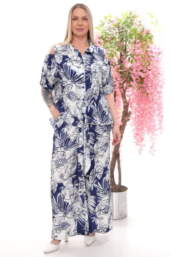 Asymmetric Button-Detail Two-Piece Set