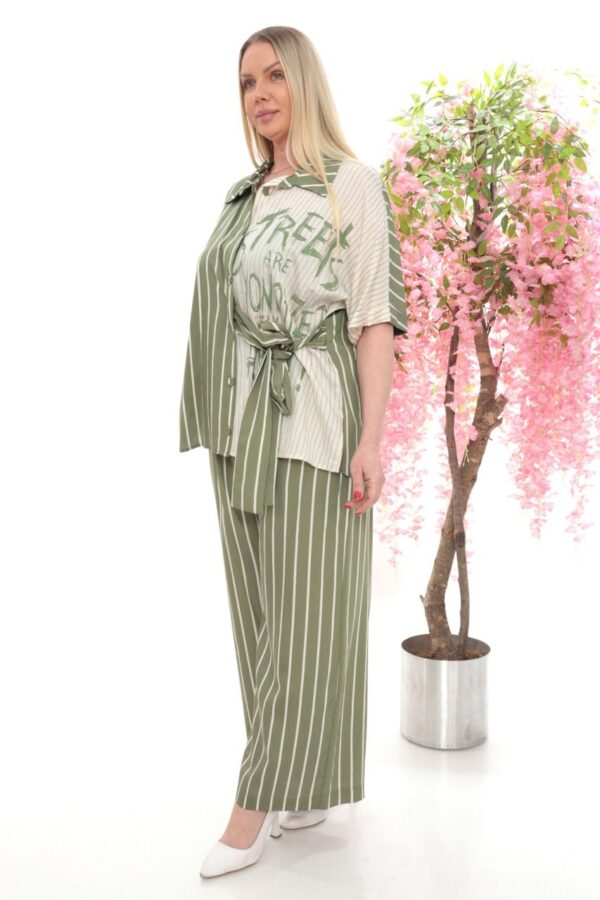 Wholesale Striped Graphic Print Two-Piece Co-ord Set