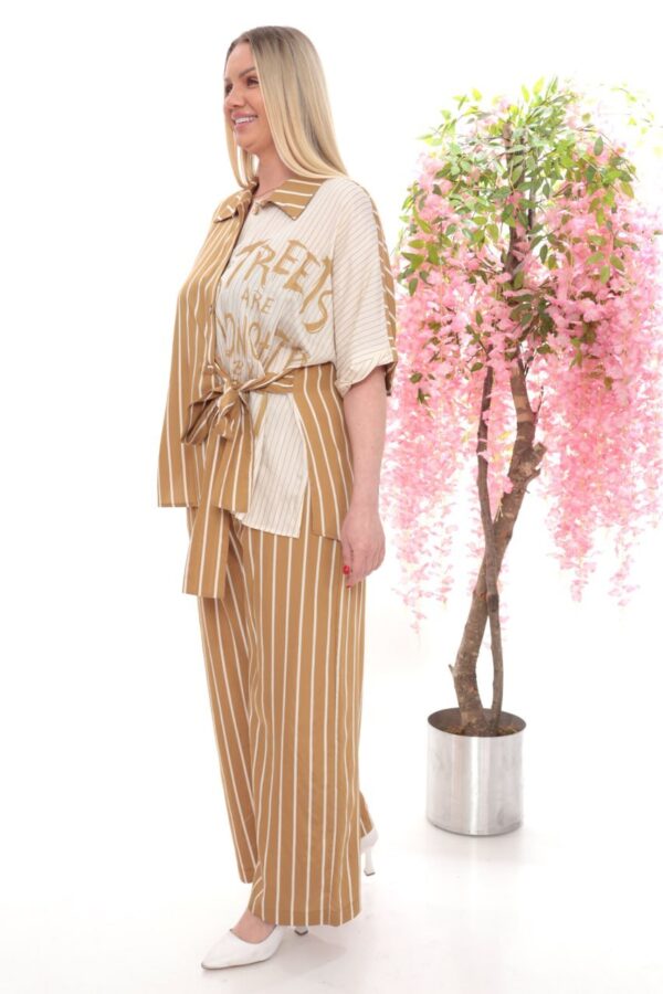 Wholesale Striped Graphic Print Two-Piece Co-ord Set