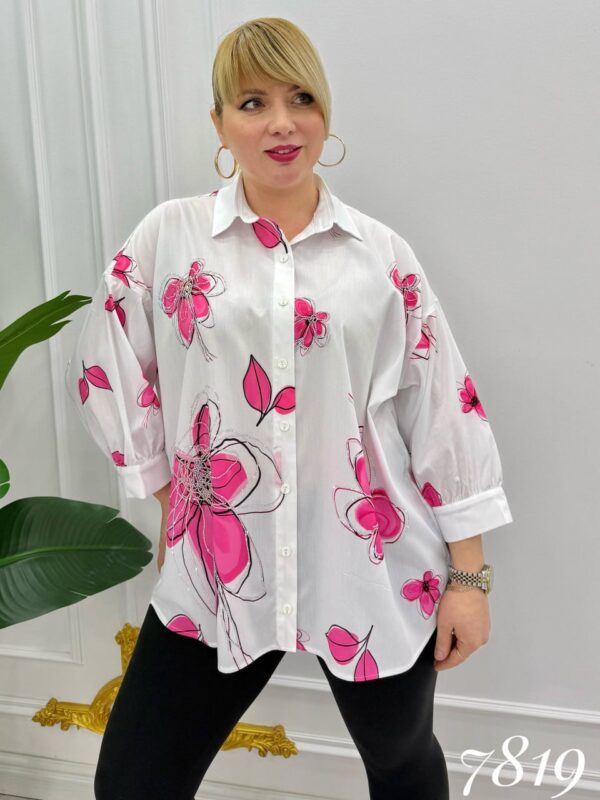 Wholesale Embellished Floral Print Tunic Shirt