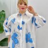 Wholesale Embellished Floral Print Tunic Shirt