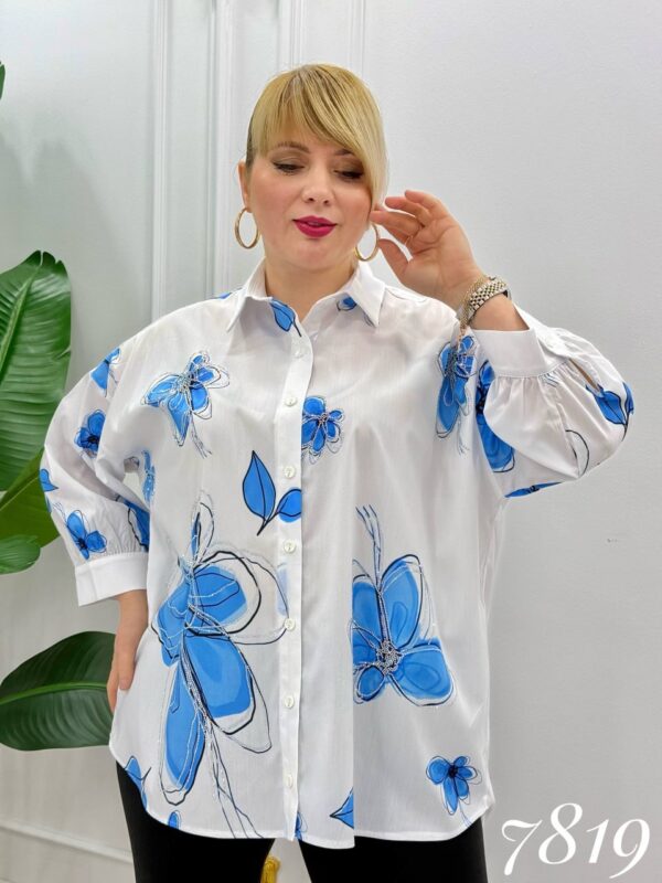 Wholesale Embellished Floral Print Tunic Shirt