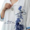Women's Embellished Floral Print Polo Shirt
