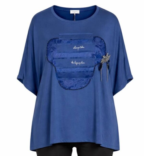 Embellished Patch Detail Oversized Blouse