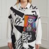 Wholesale Plus-Size Abstract Print Tunic with Cat Art Patch