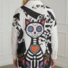 Wholesale Plus-Size Abstract Print Tunic with Cat Art Patch