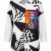 Wholesale Plus-Size Abstract Print Tunic with Cat Art Patch