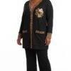 Leopard Trim Sequin Detail Cardigan