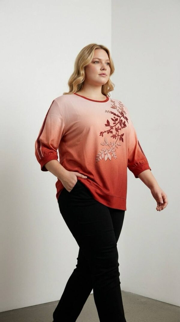 Wholesale Ombre Floral Embroidered Blouse