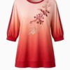 Wholesale Ombre Floral Embroidered Blouse