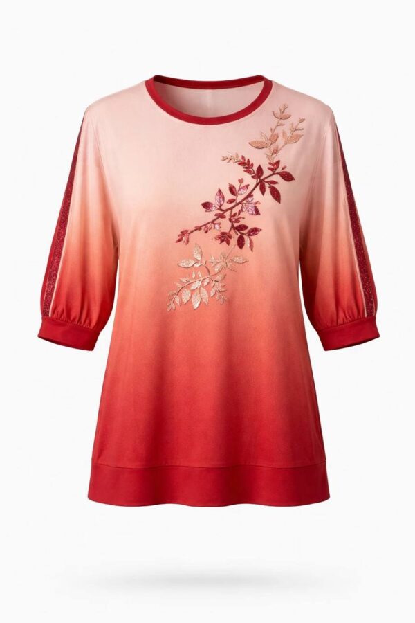 Wholesale Ombre Floral Embroidered Blouse