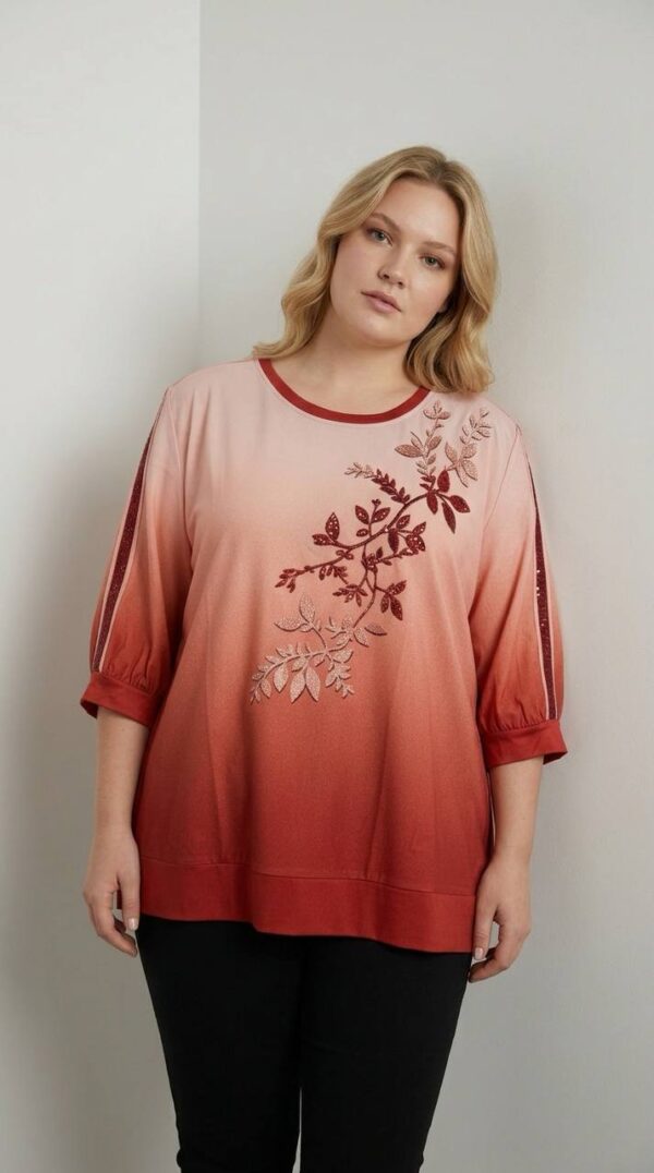 Wholesale Ombre Floral Embroidered Blouse