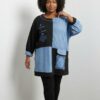 Embellished Color-Block Patchwork Tunic