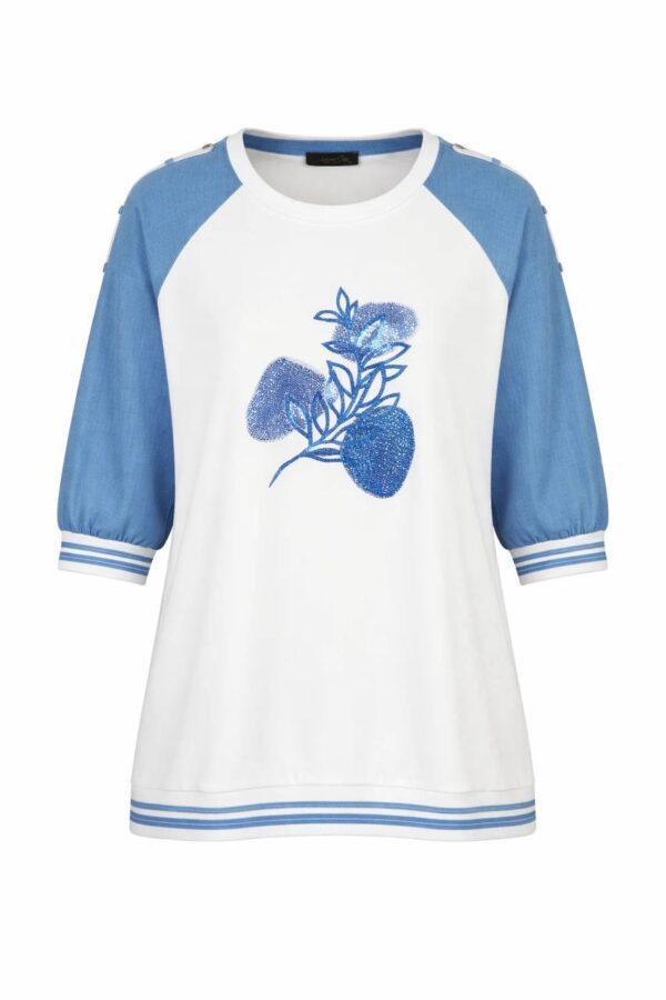 Color Block Rhinestone Embellished Tunic Top