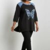 Butterfly Floral Graphic Raglan Tunic