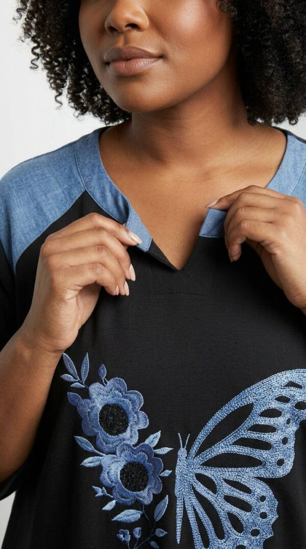 Butterfly Floral Graphic Raglan Tunic