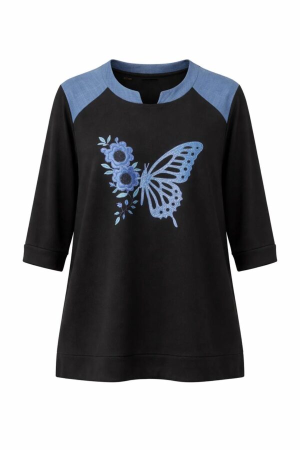 Butterfly Floral Graphic Raglan Tunic