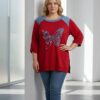 Butterfly Floral Graphic Raglan Tunic