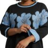 Floral Applique Three-Quarter Sleeve Tunic