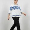 Floral Applique Three-Quarter Sleeve Tunic