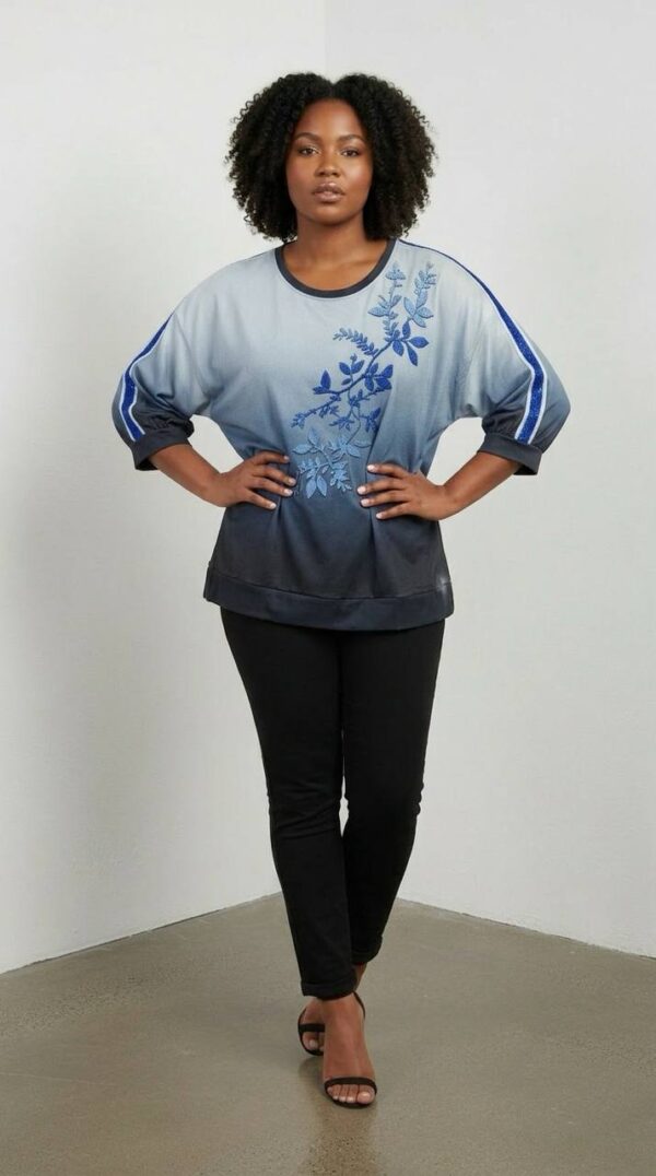 Wholesale Ombre Floral Embroidered Blouse