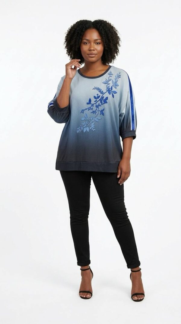 Wholesale Ombre Floral Embroidered Blouse