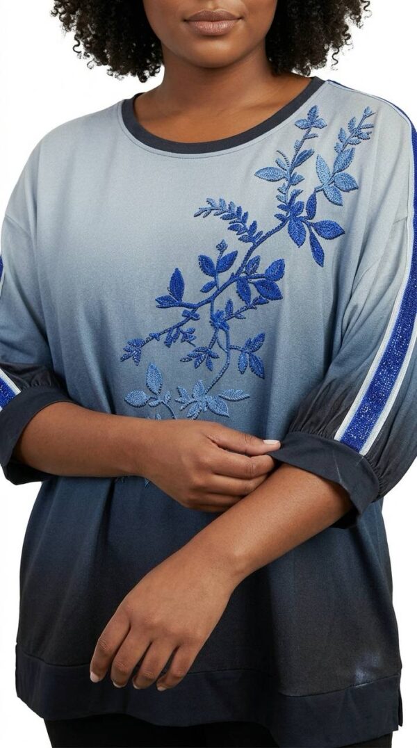 Wholesale Ombre Floral Embroidered Blouse