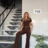Chic Grommet Detail Two-Piece Set with Flared Pants