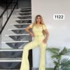 Chic Grommet Detail Two-Piece Set with Flared Pants