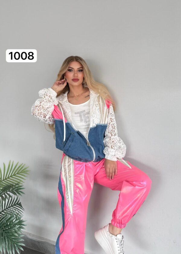 Women's Designer 3-Piece Metallic Jogger and Jacket Set