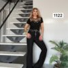 Chic Grommet Detail Two-Piece Set with Flared Pants