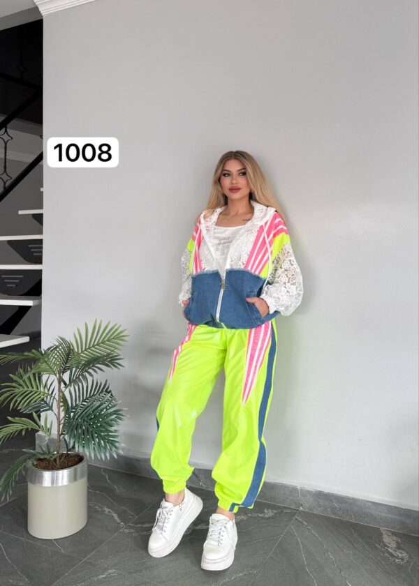 Women's Designer 3-Piece Metallic Jogger and Jacket Set