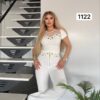 Chic Grommet Detail Two-Piece Set with Flared Pants