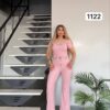 Chic Grommet Detail Two-Piece Set with Flared Pants