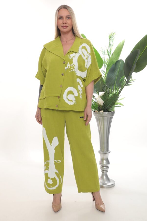 Artistic Print Gauze Two-Piece Set