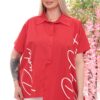 Wholesale Script Graphic Asymmetrical Blouse
