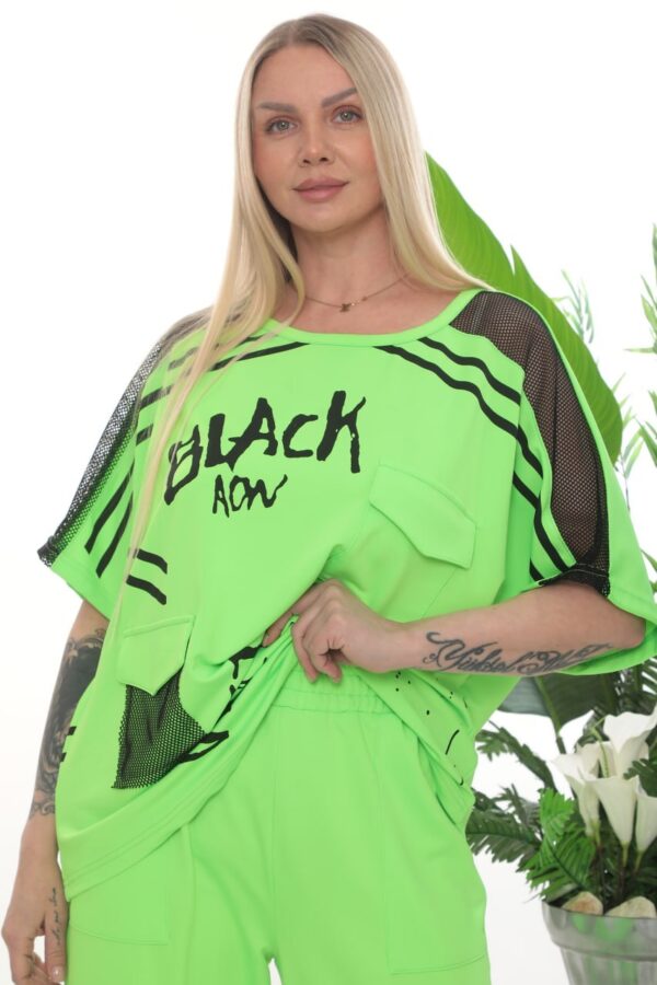 Urban Graphic Print Mesh Co-ord Set