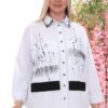 Abstract Graphic Print Oversized Tunic Shirt