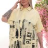 Wholesale Urban Graphic Print Poplin Shirt