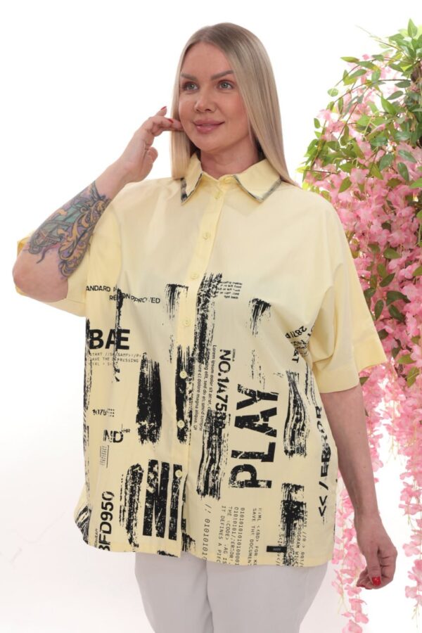 Wholesale Urban Graphic Print Poplin Shirt
